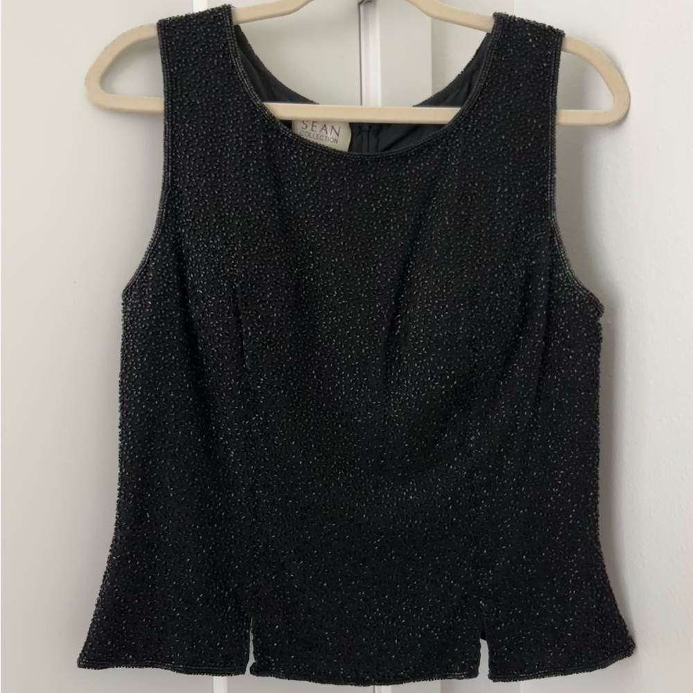 Vintage Black Beaded Tank